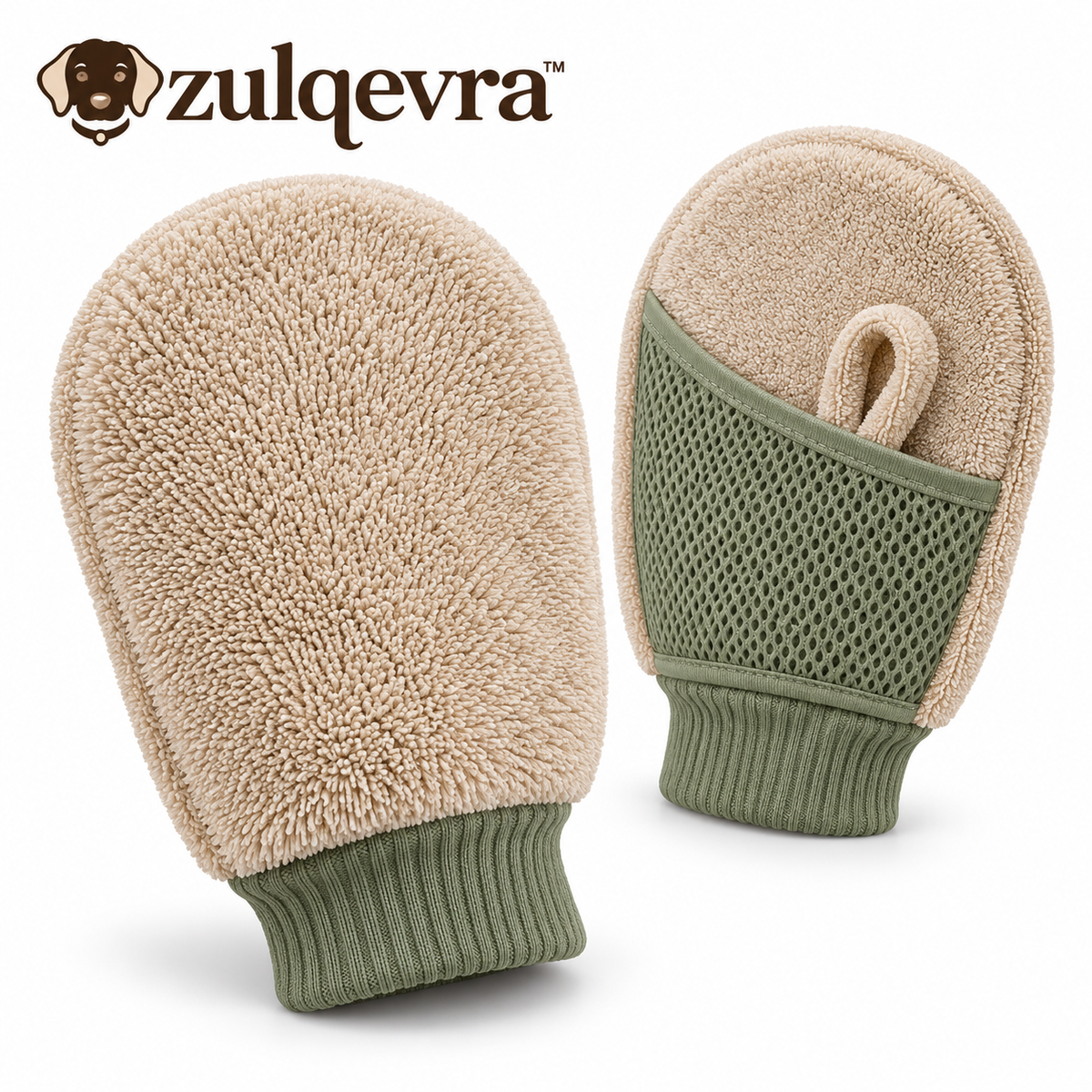 Zulqevra™ PawFold Pocket Drying Mitt