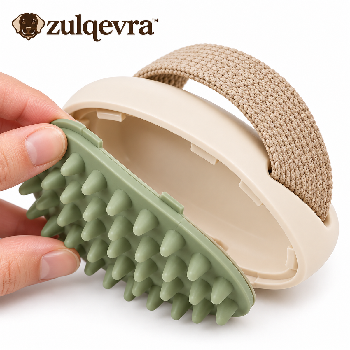 Zulqevra™ FurArc Removable-Pad Grooming Brush