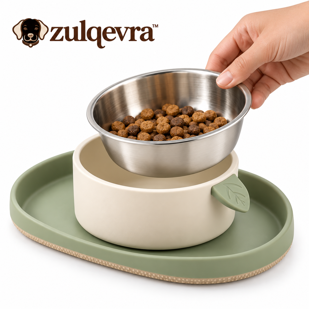 Zulqevra™ CrumbNest Bowl & Catch Tray