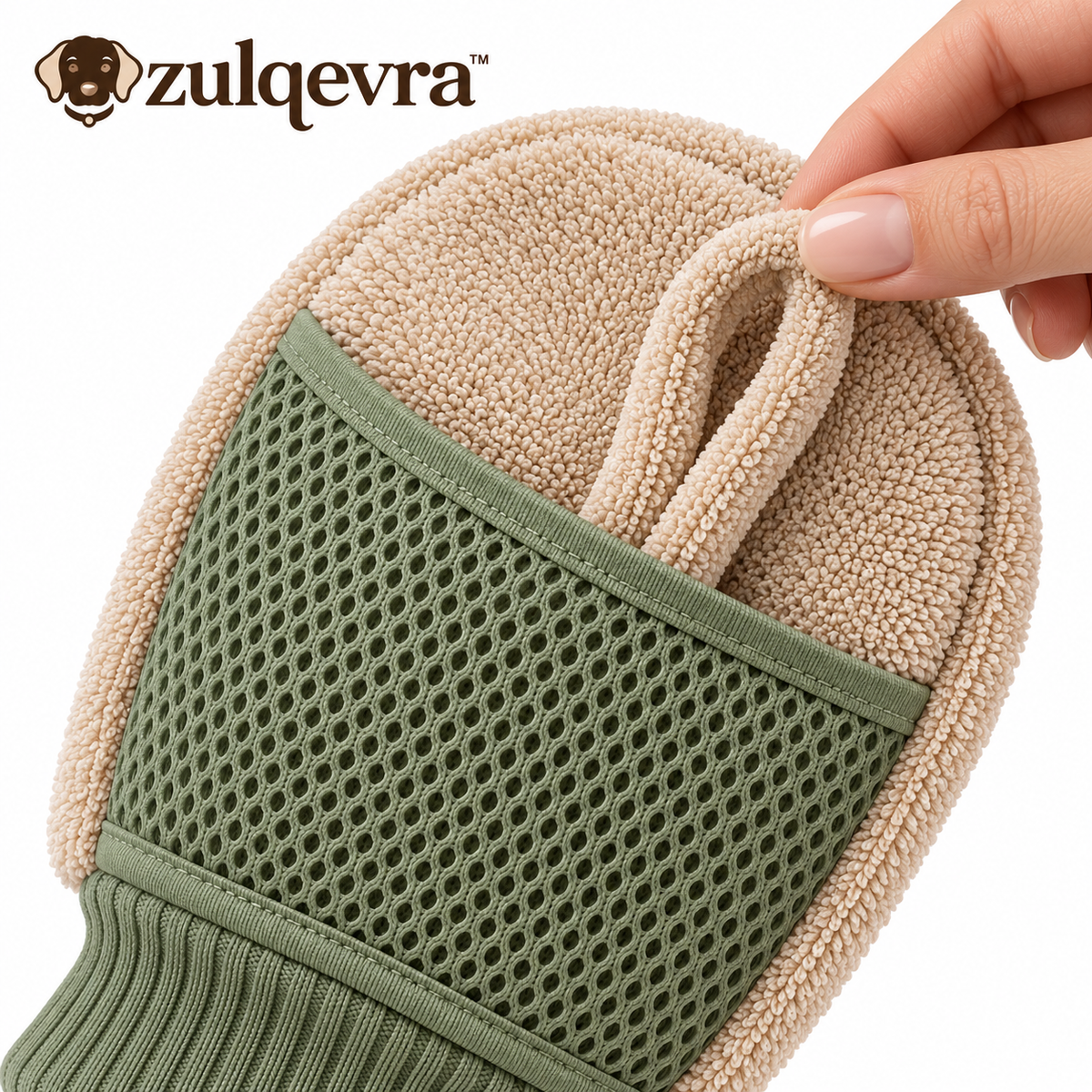 Zulqevra™ PawFold Pocket Drying Mitt